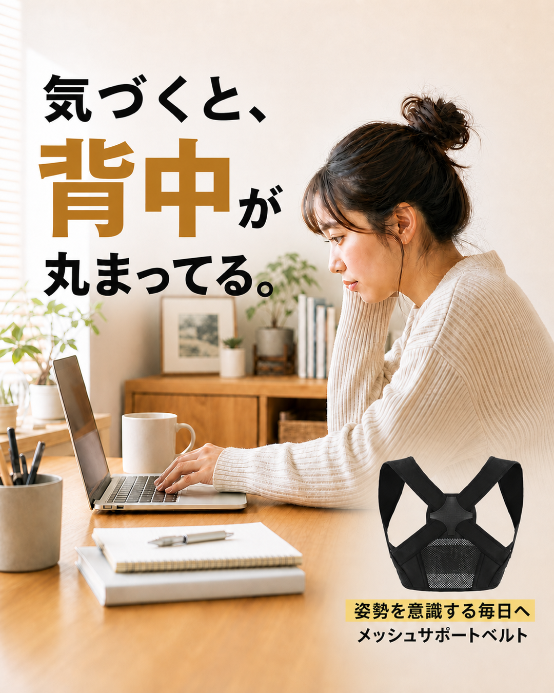 姿勢サポートメッシュベルトの商品イメージ