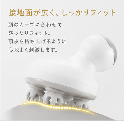 頭部への接地とフィット感のイメージ
